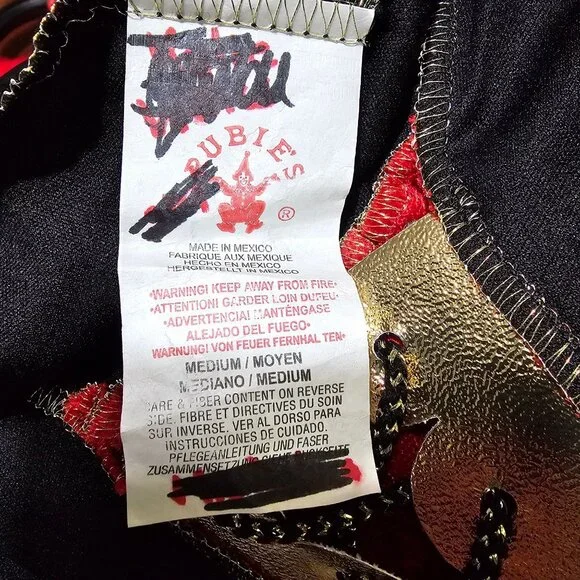 Vampire Costume Girls 10-12 Renaissance Red Velvet Dress Collar Fangs Rubies Kid - Picture 6 of 7